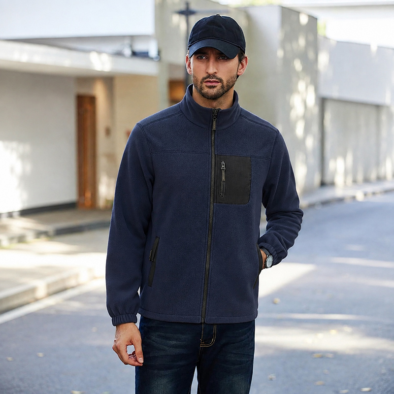 Men Polar Fleece and Woven Fabric Reversible Jacket: A Functional Choice for Outdoor and Casual Apparel