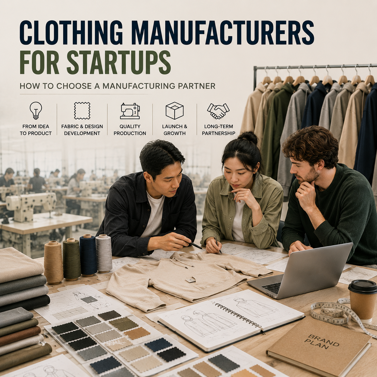 Clothing Manufacturers for Startups: How to Choose a Manufacturing Partner