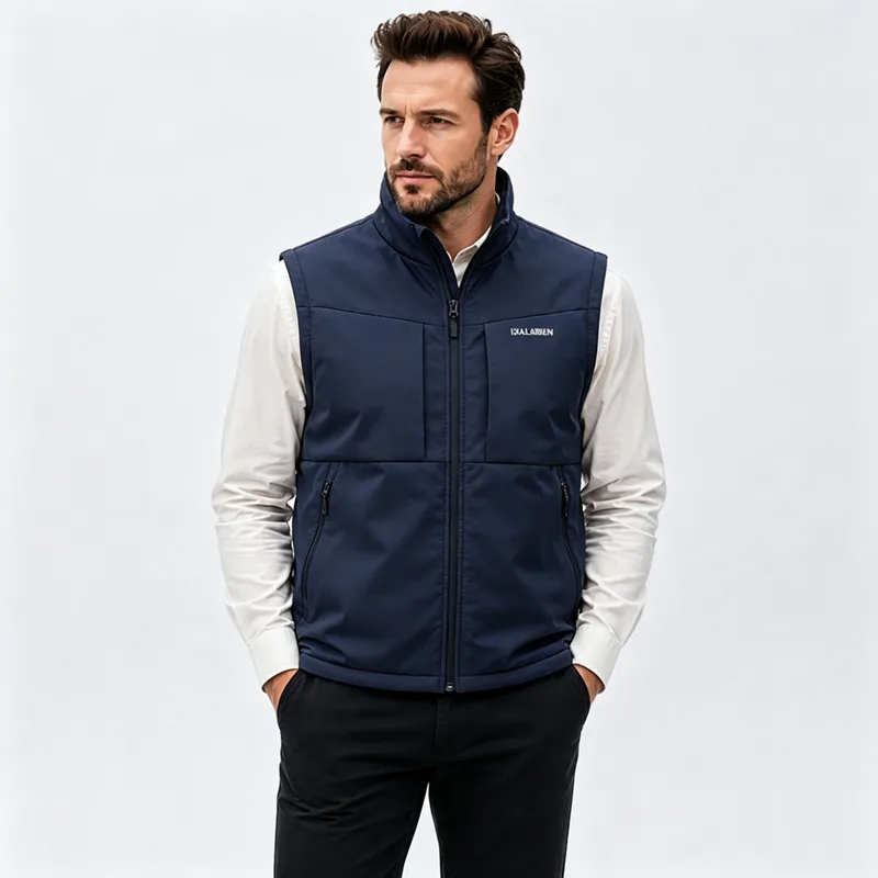 MEN WOVEN AND POLAR FLEECE GILET