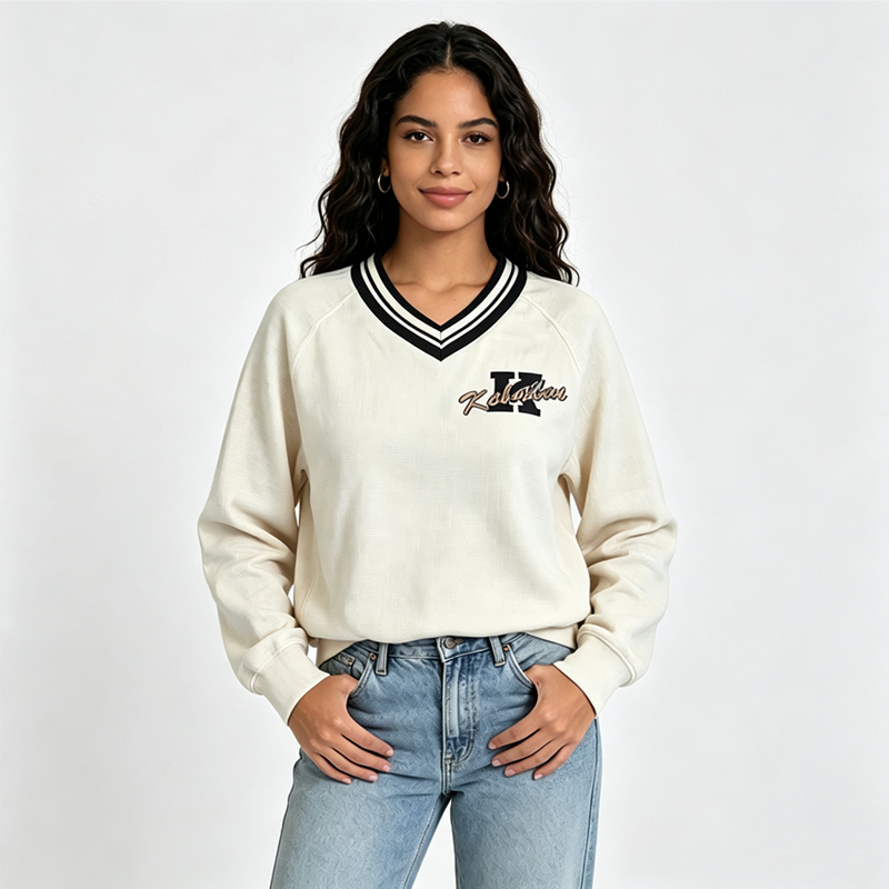 LADIES WAFFLE KNIT SWEATER