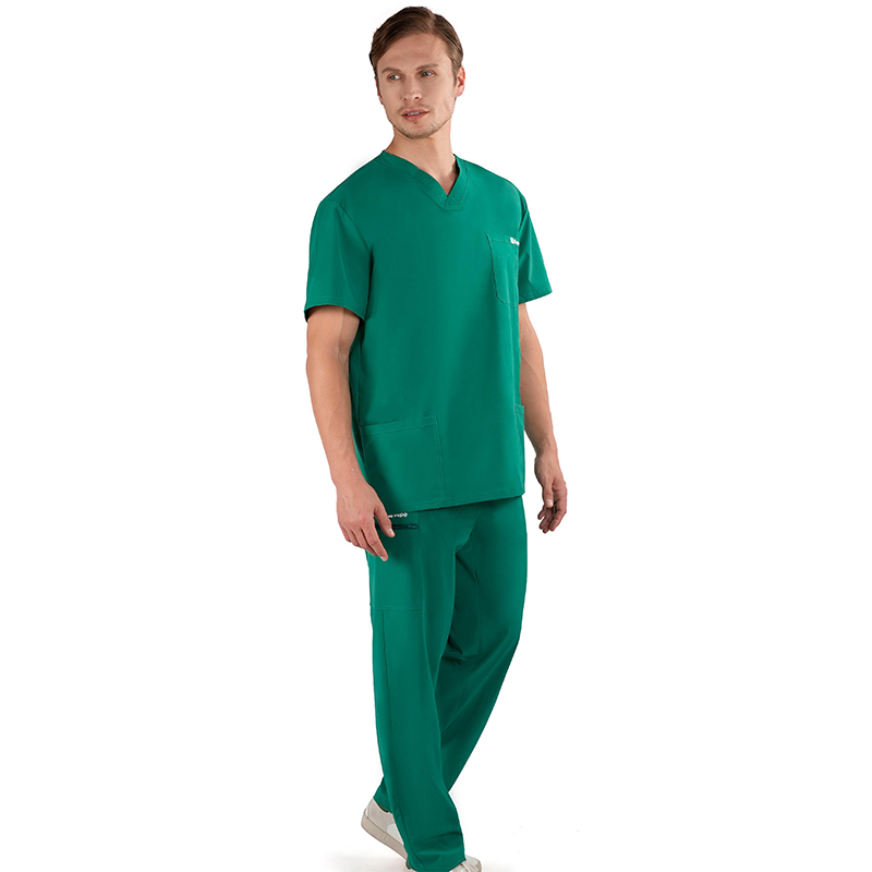 Men medical suit green scrub set for doctors and nurses