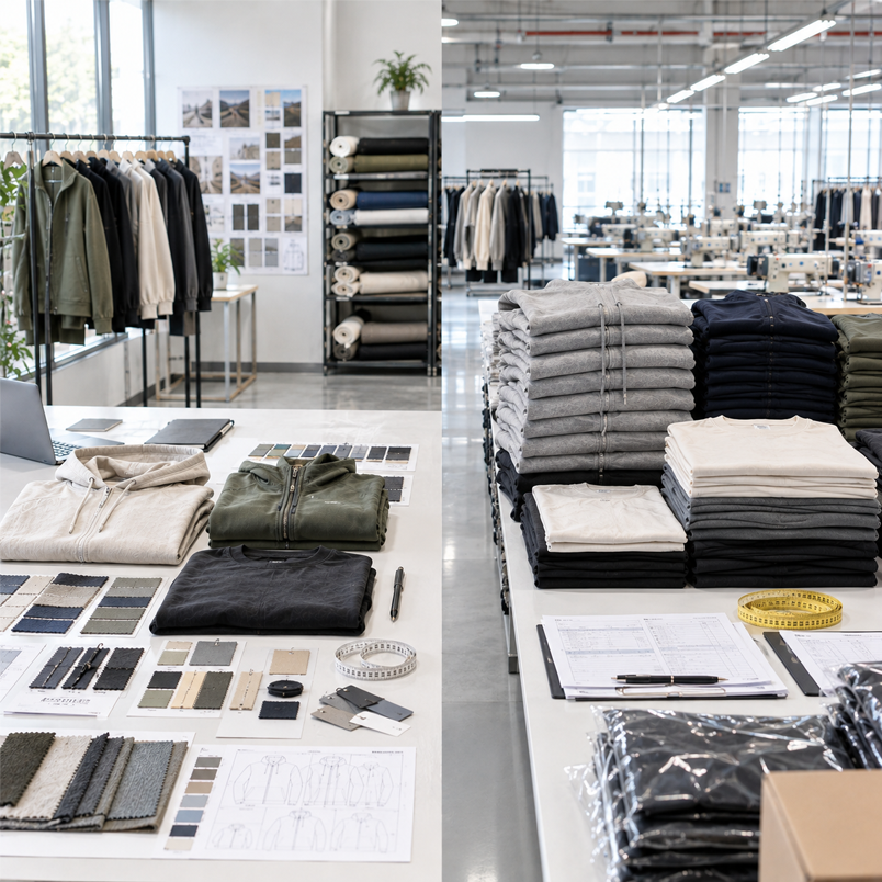 From design sampling to scaled production: low MOQ flexibility versus traditional factory volume.