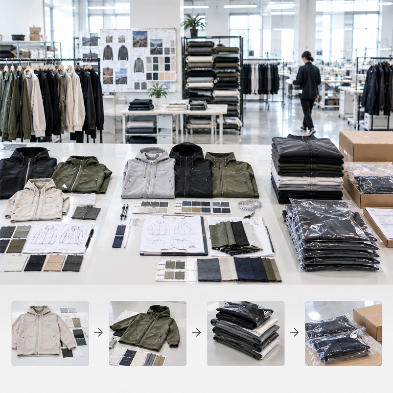 From samples and small batch to finished packed apparel—scaling startup orders after low MOQ success.