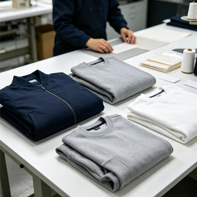 Private label apparel: finished garments, blank labels, focus on quality.