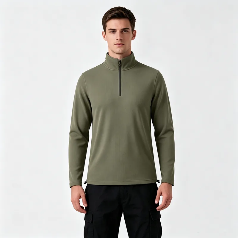 MEN WAFFLE FABRIC PULLOVER