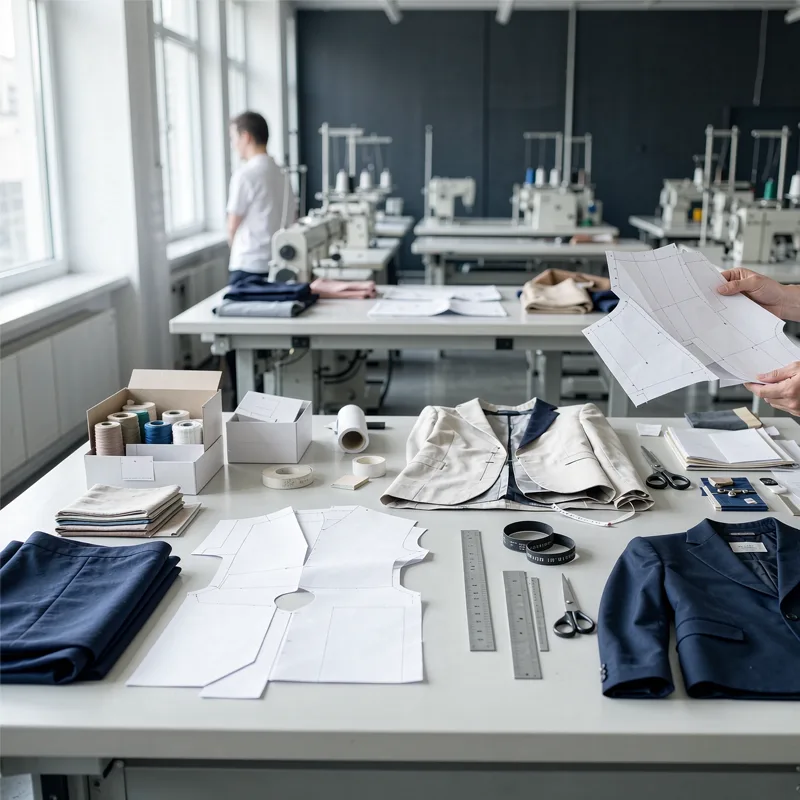 Apparel pattern making and sample development in a modern factory