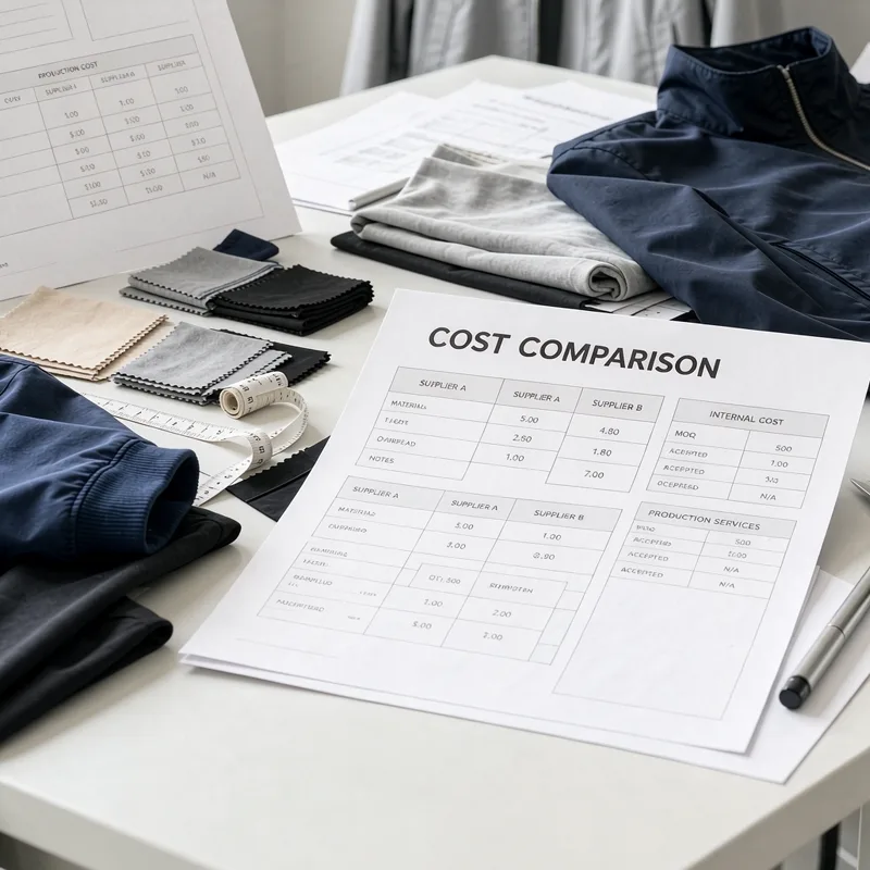 Comparing clothing manufacturer quotes and production costs