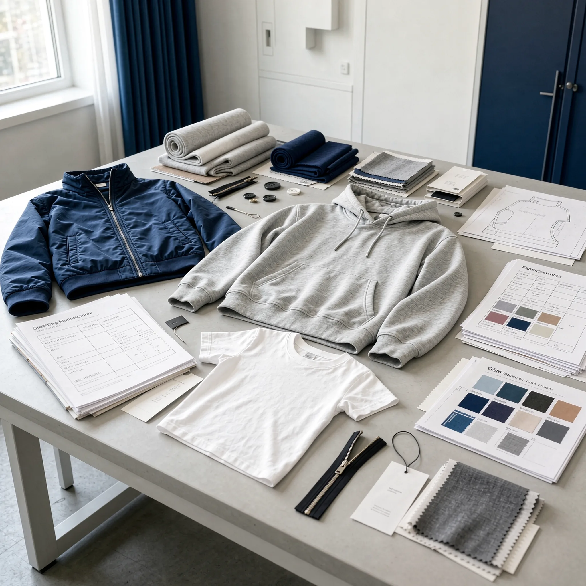 OEM clothing manufacturing services from fabric sourcing to sample development