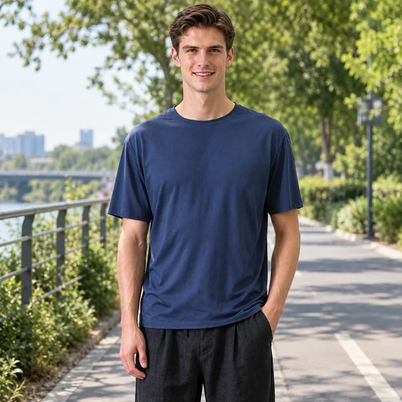 UPF 50+ Men's Short Sleeve T-Shirt: 100% Polyester Interlock at 120 GSM Explained
