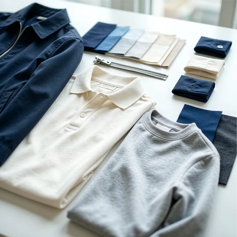 clothing OEM manufacturer product samples and garment construction details