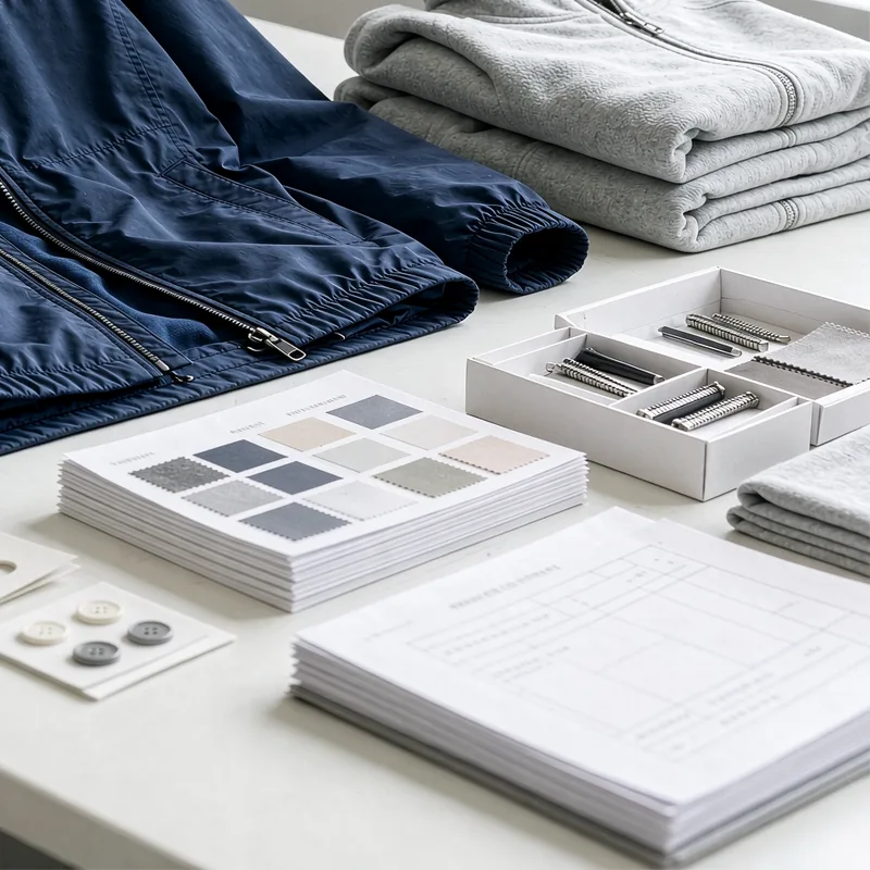 product brief and design sketches for ODM inquiry with fabric and color options