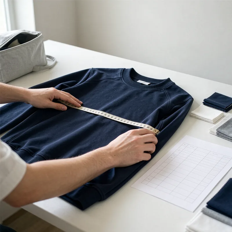 OEM garment sample inspection for measurements stitching and fabric quality